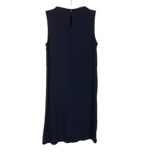 NWOT Womens Size Small Garnett Hill Navy Blue Jewel Neck Stretch Knit Midi Dress - Picture 2 of 2